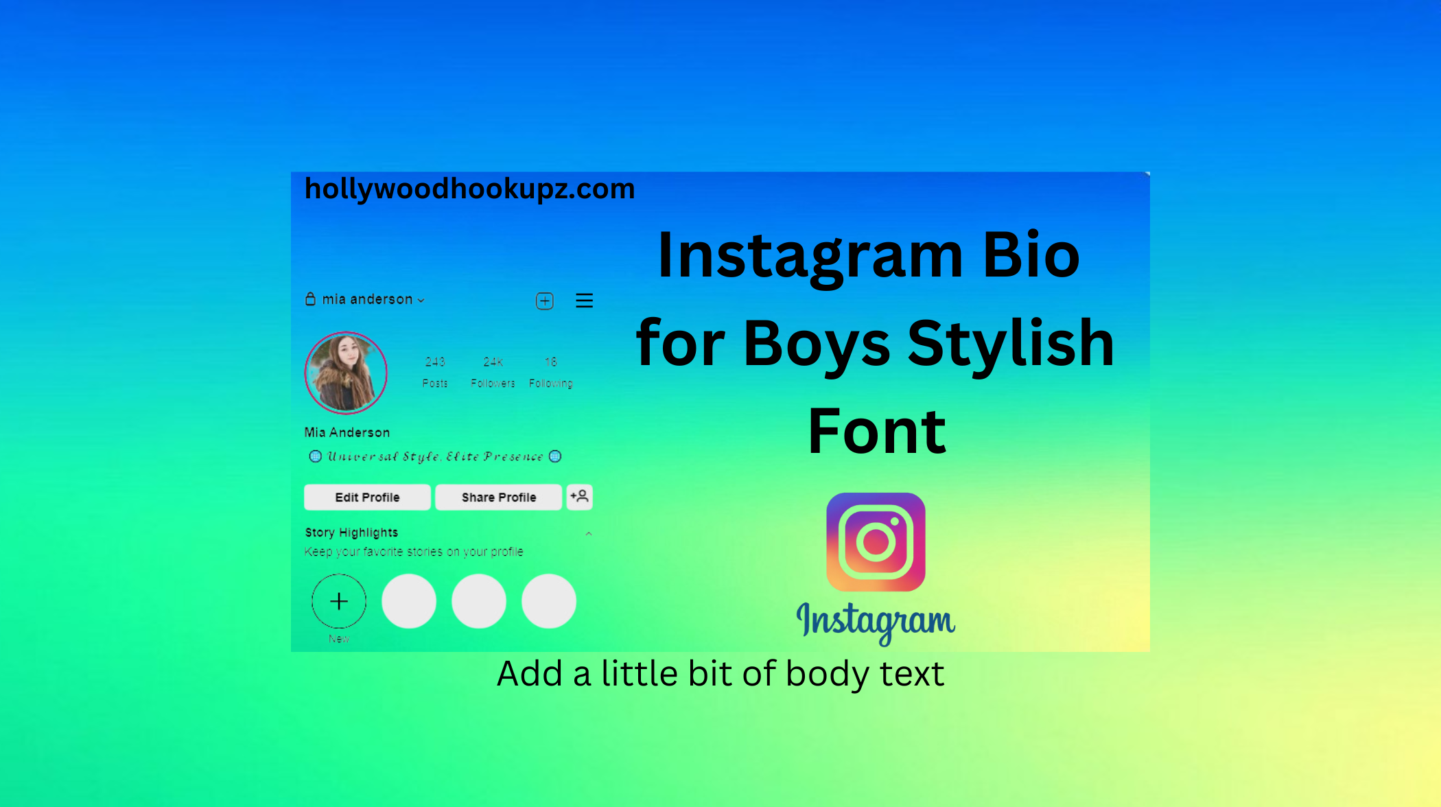 How to Create an Eye-Catching Instagram Bio for Boys Stylish Font